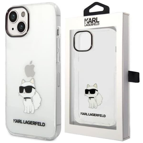 Karl Lagerfeld KLHCP14MHNCHTCT iPhone 14 Plus 6.7 gjennomsiktig hardt deksel Ikonik Choupette