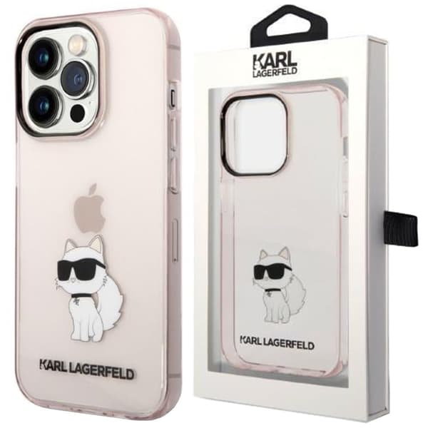Karl Lagerfeld KLHCP14LHNCHTCP iPhone 14 Pro 6.1 rosa/rosa hardt deksel Ikonik Choupette