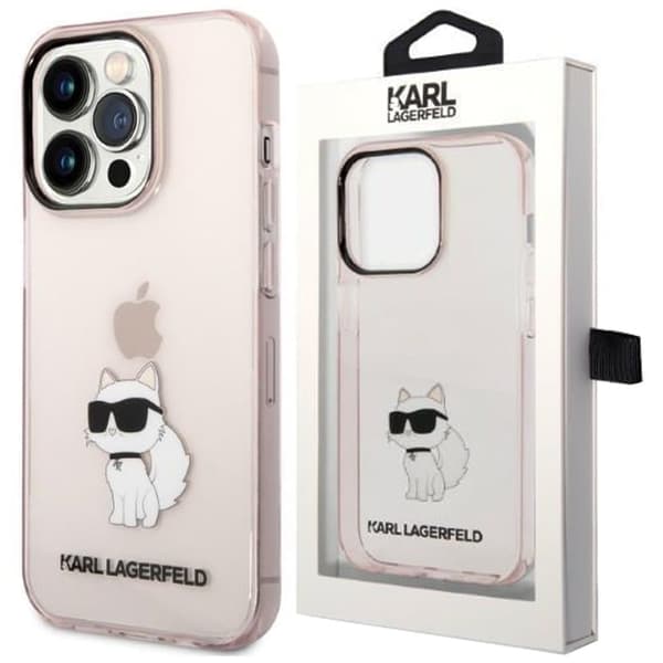 Karl Lagerfeld KLHCP14XHNCHTCP iPhone 14 Pro Max 6.7 rosa/rosa hardt deksel Ikonik Choupette