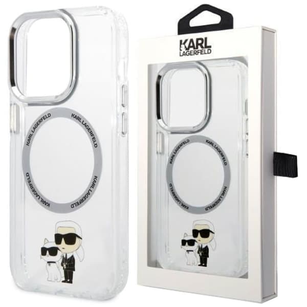 Karl Lagerfeld KLHMP14XHNKCIT iPhone 14 Pro Max 6.7 hardt etui gjennomsiktig Ikonisk Karl&Choupette Magsafe