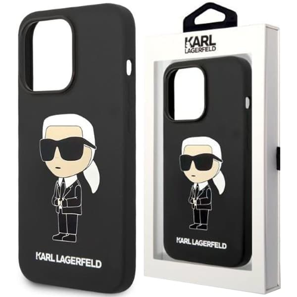 Karl Lagerfeld KLHMP14MSNIKBCK iPhone 14 Plus 6.7 hardt deksel svart/svart Silikon Ikonik Magsafe