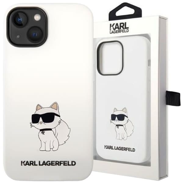 Karl Lagerfeld KLHMP14MSNCHBCH iPhone 14 Plus 6.7 hardt deksel hvit/hvit silikon Choupette MagSafe