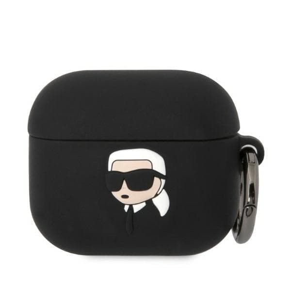 Karl Lagerfeld KLA3RUNIKK veske for AirPods 3 veske - svart silikon Karl Head 3D