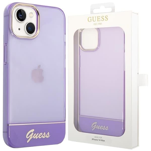 Guess GUHCP14MHGCOU iPhone 14 Plus 6.7 lilla/lilla hardt deksel gjennomskinnelig