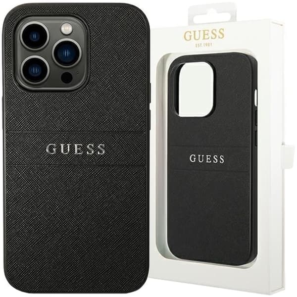 Gjett GUHCP14LPSASBBK iPhone 14 Pro 6.1 svart/svart Saffiano-stropp