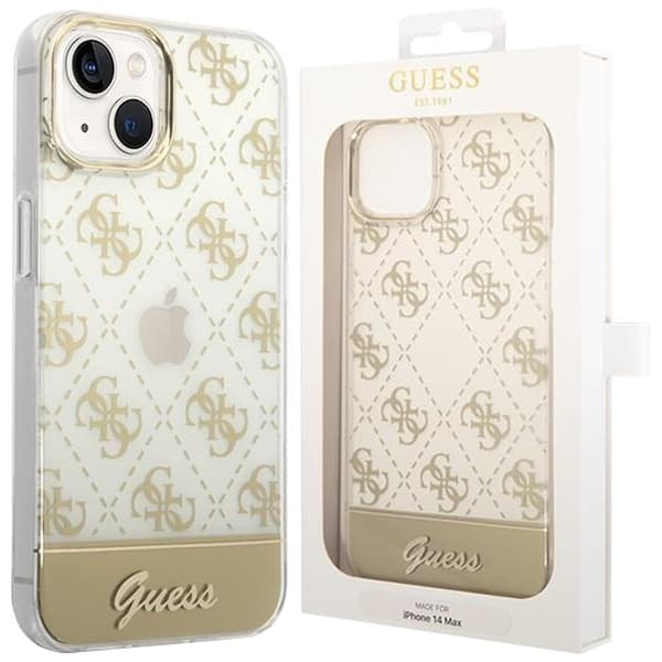 Gjett GUHCP14MHG4MHG iPhone 14 Plus 6.7 gull/gull hardt deksel 4G mønsterskript