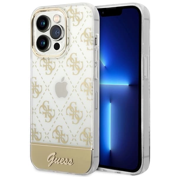 Gjett GUHCP14LHG4MHG iPhone 14 Pro 6.1 Gull/gull hardt deksel 4G mønsterskript