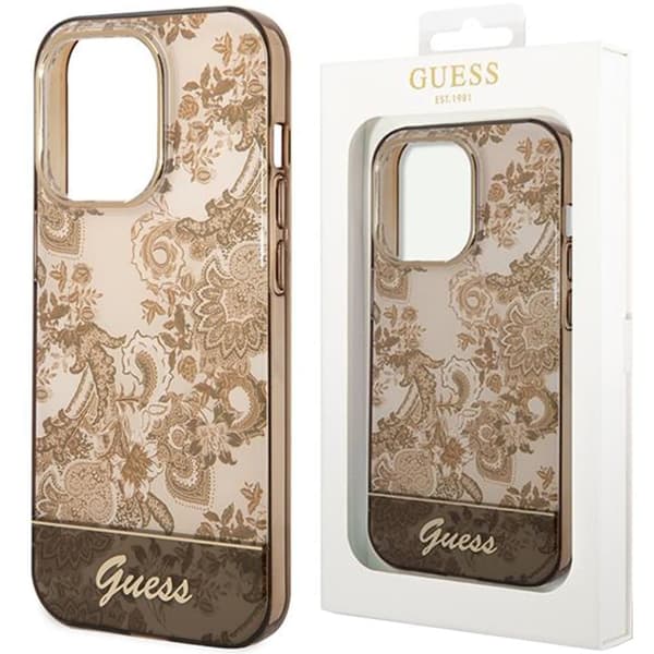 Guess GUHCP14XHGPLHC iPhone 14 Pro Max 6,7 oker hardt etui porselenssamling