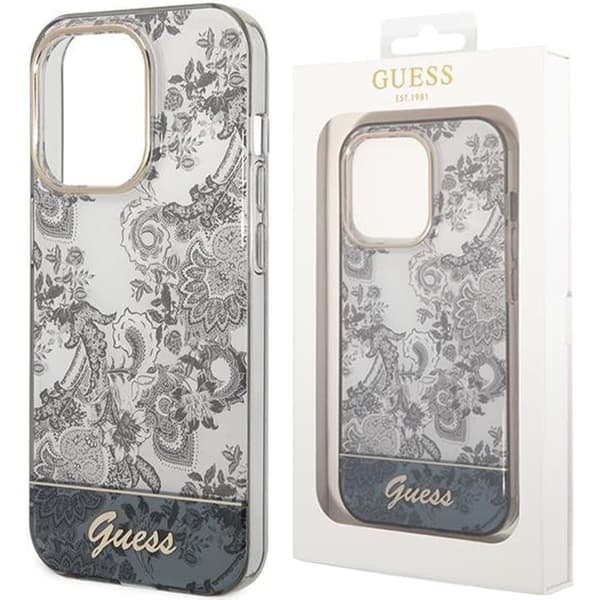 Guess GUHCP14XHGPLHG iPhone 14 Pro Max 6.7 grå/grå hardt etui porselenssamling