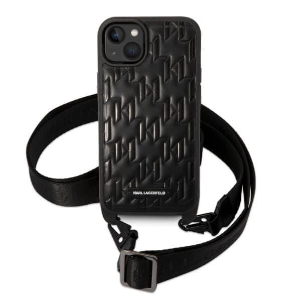 Karl Lagerfeld KLHCP14MSTMMK iPhone 14 Plus 6.7 hardt deksel svart/svart monogram plakett logorem