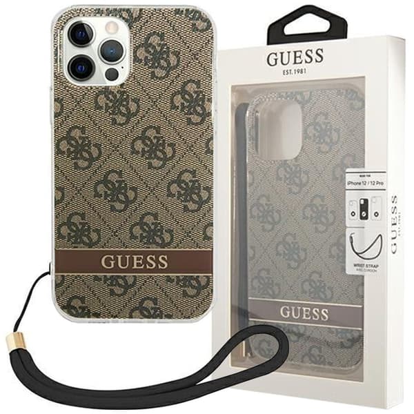 Guess GUOHCP14XH4STW iPhone 14 Pro Max 6.7 brun/brun hardt deksel 4G-utskriftsrem