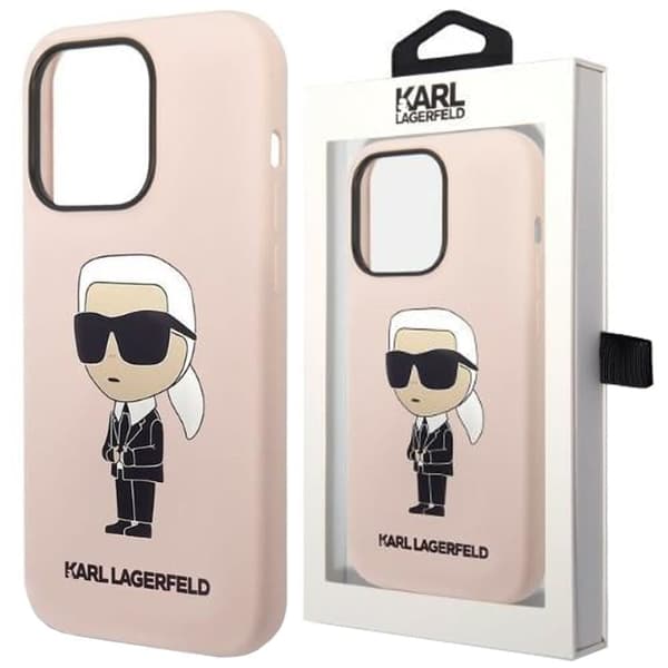 Karl Lagerfeld KLHCP14LSNIKBCP iPhone 14 Pro 6.1 hardt deksel rosa/rosa silikon Ikonik