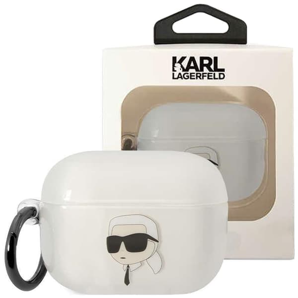 Karl Lagerfeld KLAP2HNIKTCT-deksel for AirPods Pro 2-deksel - gjennomsiktig Ikonik Karl Lagerfeld-deksel