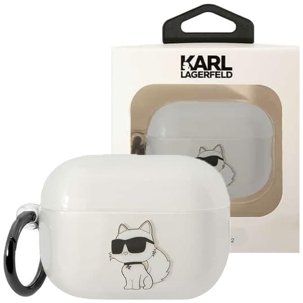 Karl Lagerfeld KLAP2HNCHTCT-deksel for AirPods Pro 2-deksel - Gjennomsiktig Ikonik Choupette