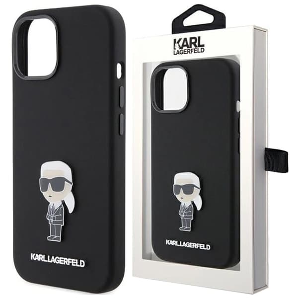 Karl Lagerfeld KLHCN61SMHKNPK deksel til iPhone 11 / Xr - svart Silikon Ikonik Metal Pin