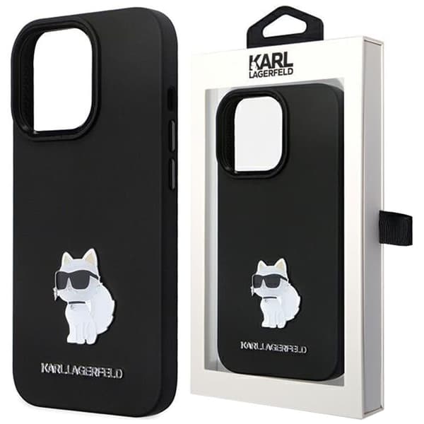Karl Lagerfeld KLHCN61SMHCNPK Deksel til iPhone 11 / Xr - svart silikon C metallstift