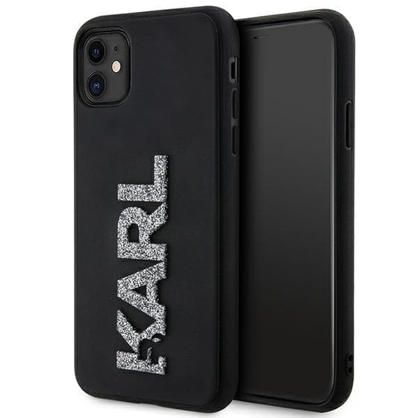 Karl Lagerfeld KLHCN613DMBKCK Beskyttelsesveske for iPhone 11 / Xr - Svart 3D gummiglitterlogo