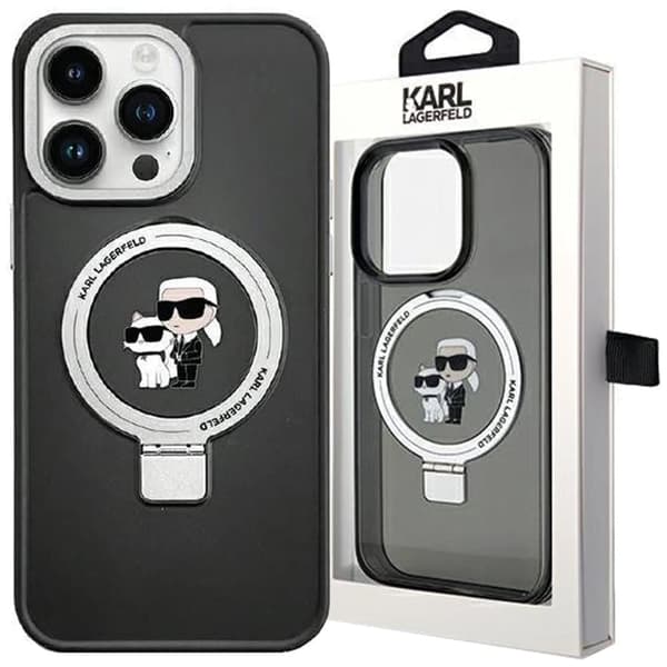 Karl Lagerfeld Ring Stand Karl&Choupette MagSafe deksel til iPhone 13 Pro - svart