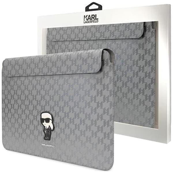 Karl Lagerfeld Sleeve KLCS14SAKHPKG 14 Veske - Sølv Saffiano Monogram Ikonik
