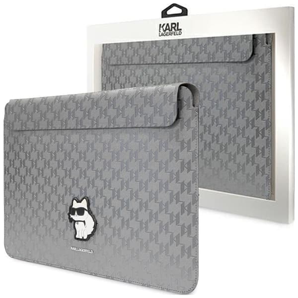 Karl Lagerfeld Saffiano Monogram Choupette KLCS14SAKHPCG 14 tommers laptopveske - sølv