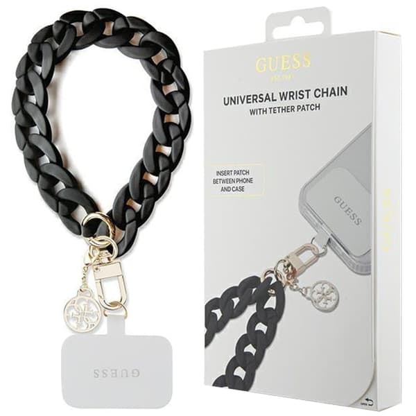 Guess GUOUCBMC4MK Universal Big Hand Strap Case - Svart Akryl 4G Charm
