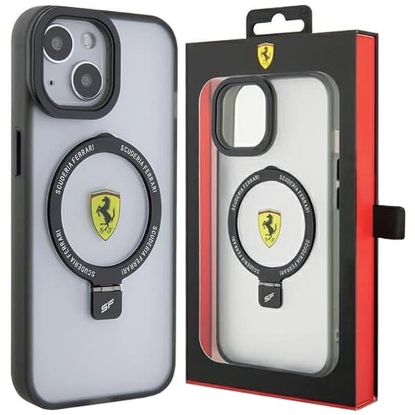 Ferrari Ring Stand 2023 Collection MagSafe-deksel til iPhone 15 Plus / 14 Plus - Gjennomsiktig