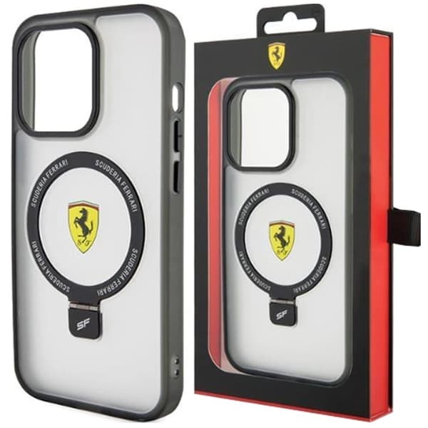 Ferrari Ring Stand 2023 Collection MagSafe deksel til iPhone 15 Pro - gjennomsiktig