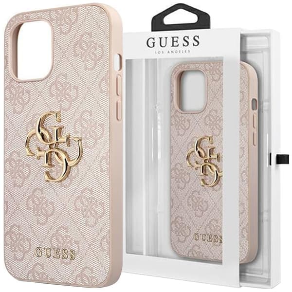 Guess 4G Big Metal Logo beskyttelsesdeksel til iPhone 15 Pro - rosa