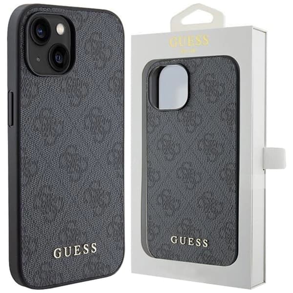 Guess 4G Big Metal Logo beskyttelsesdeksel til iPhone 15 Plus - grå