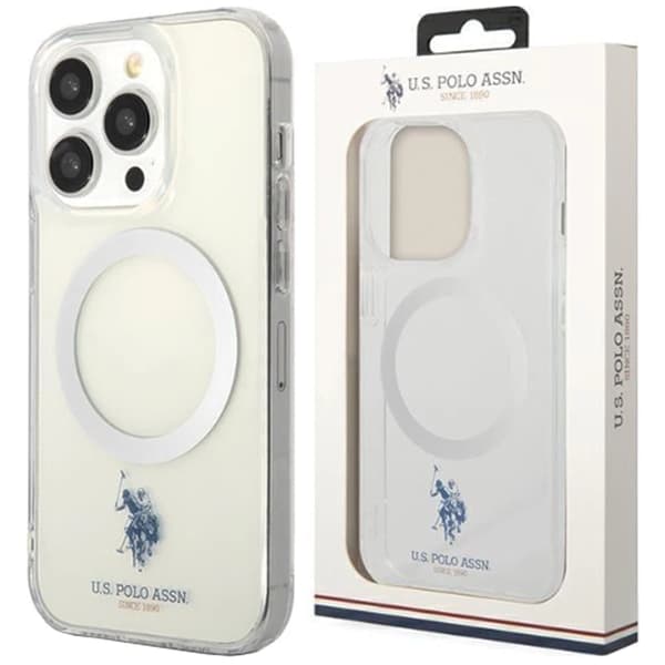 Saken med USA Polo Assn. MagSafe Collection for iPhone 15 Pro - gjennomsiktig