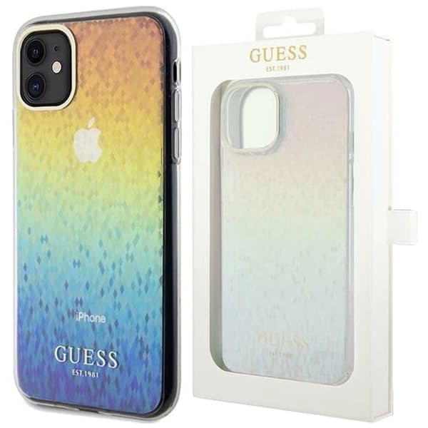 Guess IML Faceted Mirror Disco Iridescent-deksel til iPhone 11/Xr - flerfarget
