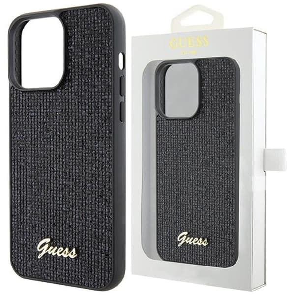 Guess Disco Metal Script-deksel til iPhone 15 Pro Max - svart