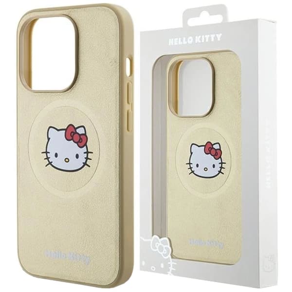 Hello Kitty lær Kitty Head MagSafe beskyttelsesdeksel til iPhone 15 Pro - gull