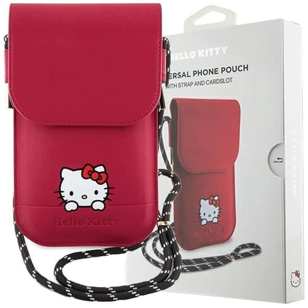 Hello Kitty Leather Daydreaming Cord-veske - rosa