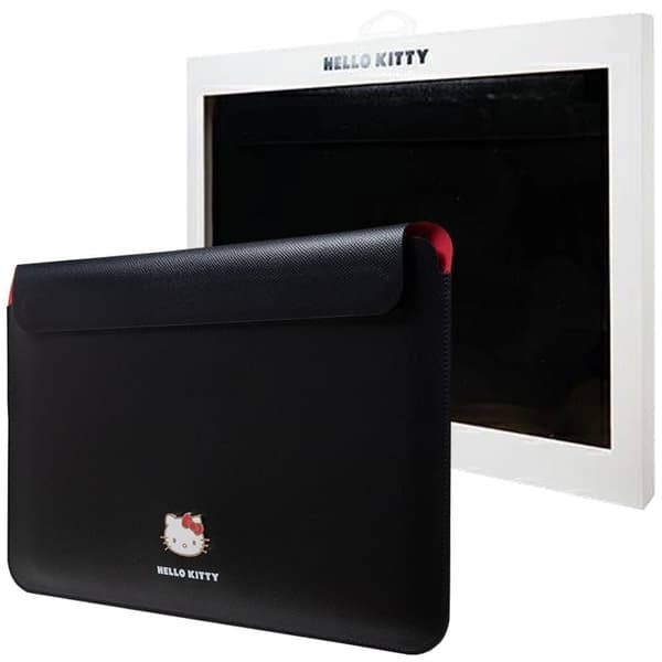 Hello Kitty PU metalllogoveske for 14" bærbar PC - Svart
