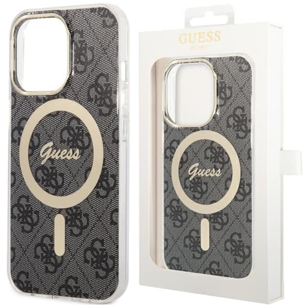 Guess IML 4G MagSafe beskyttelsesdeksel til iPhone 15 - svart