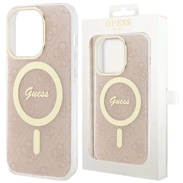 Guess IML 4G MagSafe beskyttelsesdeksel til iPhone 15 Pro - rosa