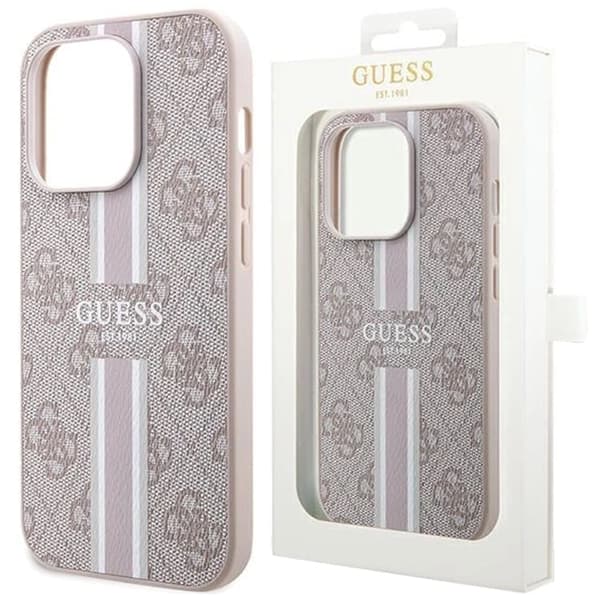 Guess 4G Printed Stripes MagSafe-deksel til iPhone 15 Pro - rosa