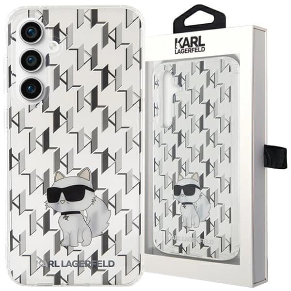Karl Lagerfeld Monogram Choupette-deksel til Samsung Galaxy S23 FE - Gjennomsiktig