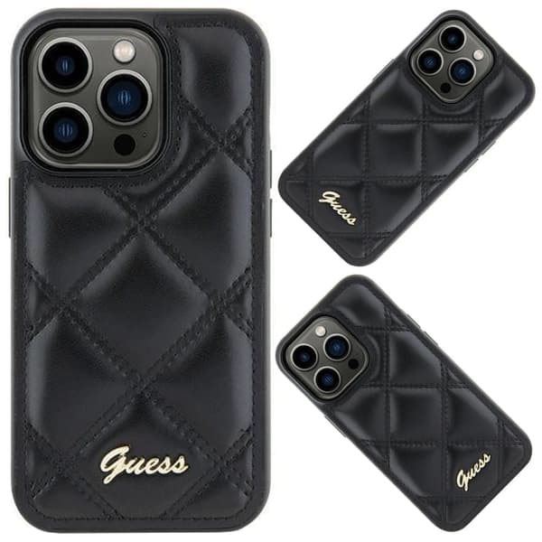 Guess Quilted Metal Logo Deksel til Samsung Galaxy S23 FE - Svart