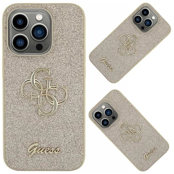 Guess Glitter Script Big 4G-deksel til Samsung Galaxy S23 FE - Gull