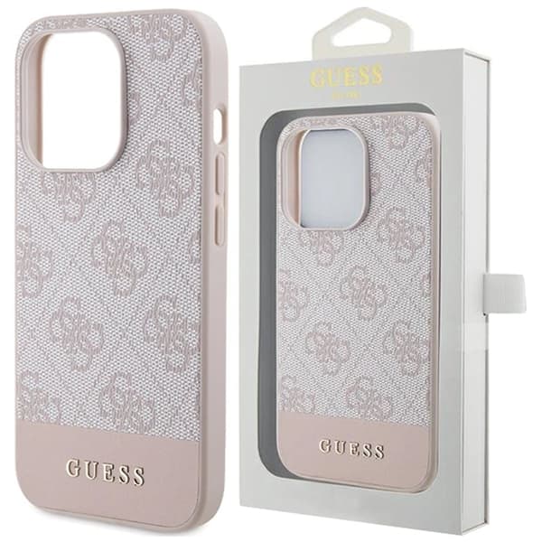 Guess 4G Stripe Collection beskyttelsesdeksel til iPhone 14 Pro - rosa