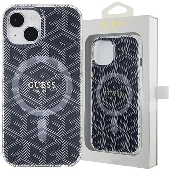 Guess IML GCube MagSafe beskyttelsesdeksel til iPhone 15 Plus / 14 Plus - svart