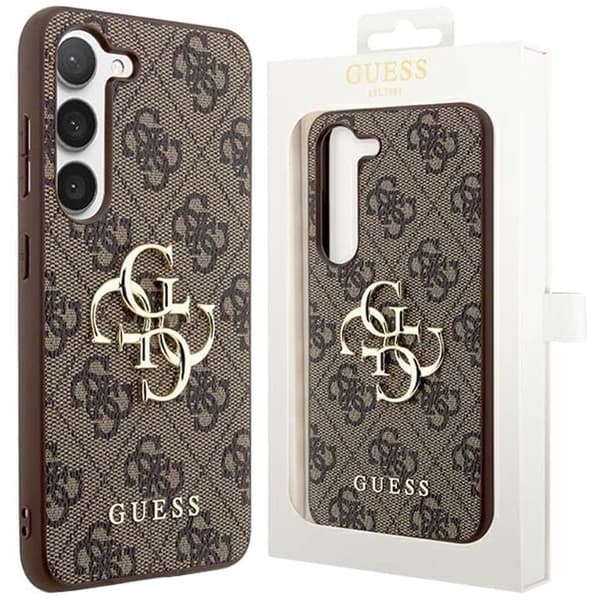 Guess 4G Big Metal Logo Deksel til Samsung Galaxy S24 Ultra - Brun