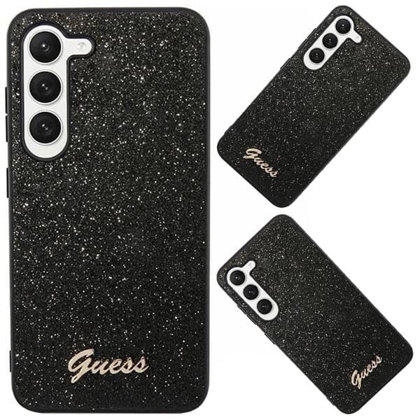 Guess Glitter Script deksel til Samsung Galaxy S24 Ultra - svart