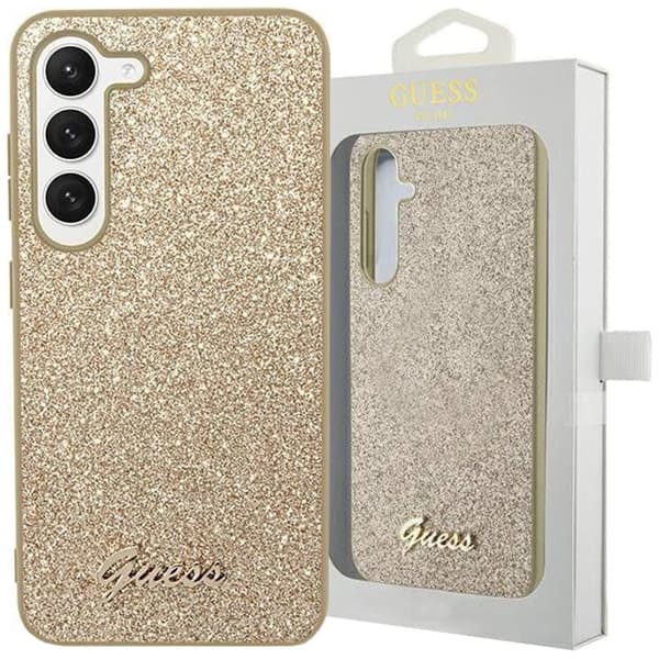 Guess Glitter Script-deksel til Samsung Galaxy S24 Ultra - gull
