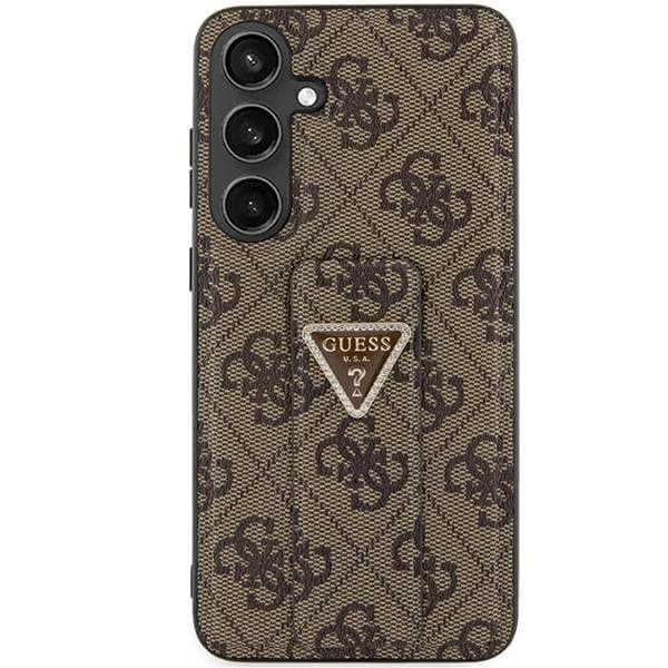 Guess Grip Stand 4G Triangle Strass-deksel til Samsung Galaxy S24 Ultra - Brun