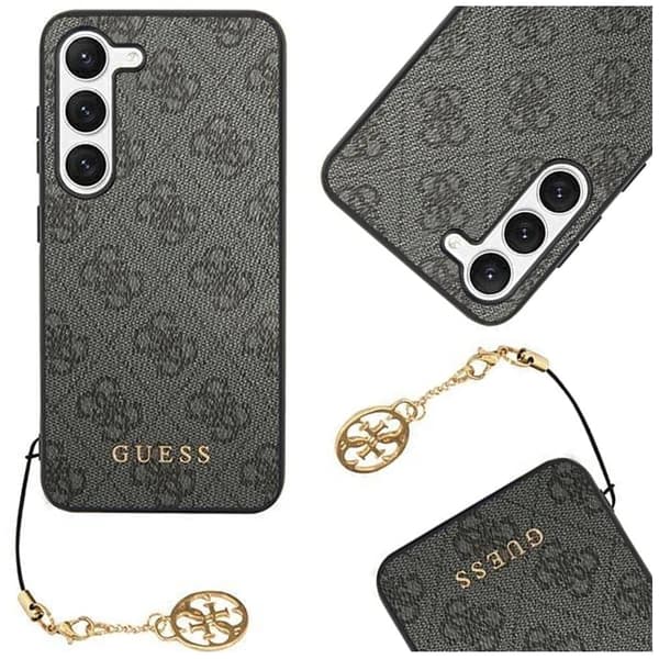 Guess 4G Charms Collection-deksel til Samsung Galaxy S24 - Svart