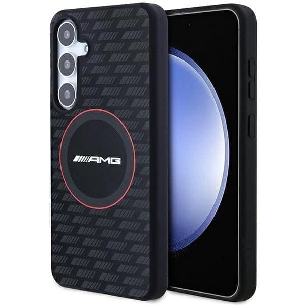 AMG Silikon Carbon Pattern MagSafe-deksel til Samsung Galaxy S24+ - Svart