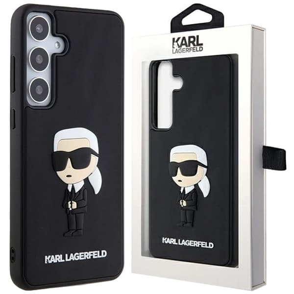 Karl Lagerfeld 3D gummi Ikonik-deksel til Samsung Galaxy S24+ - Svart